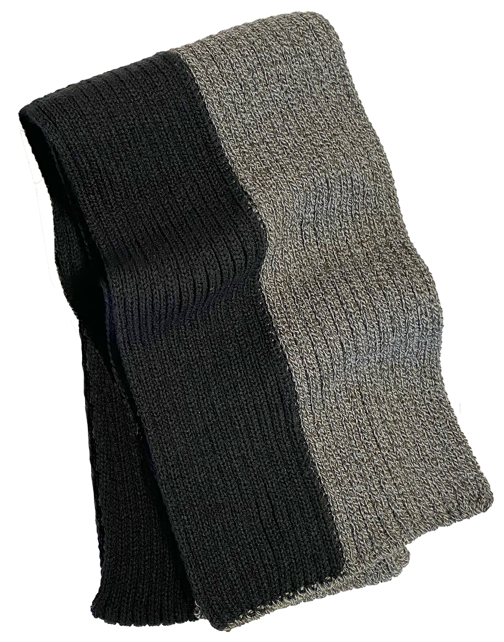 Double Take Knit Scarf with Black Panel - Leather Gloves & Scarves